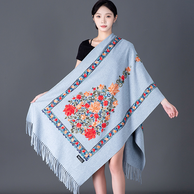 Thickened Embroidered Faux Cas - Cashmere Scarf recension och pris