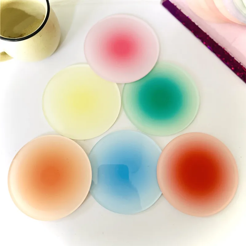 3/6pcs Ins Colour Gradient Acr - Marble Coaster Set recension och pris