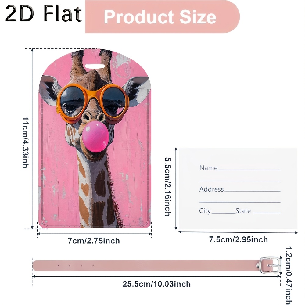 Cute Giraffe Luggage Tag Trave - Travel Luggage Set recension och pris