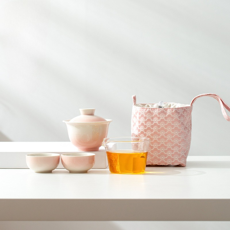 Gradient Ash Glaze Ceramic Tea - Travel Luggage Set recension och pris