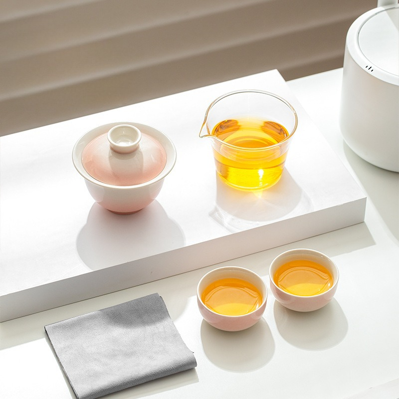 Gradient Ash Glaze Ceramic Tea - Travel Luggage Set recension och pris