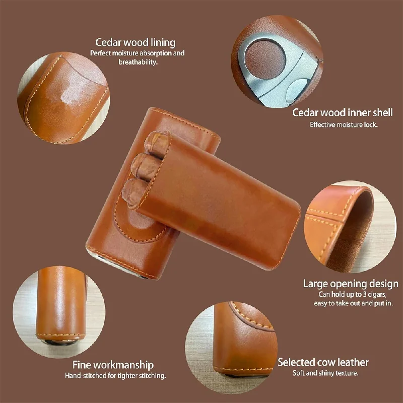 3-Finger Leather Case with Cig - Premium Cigar Case recension och pris