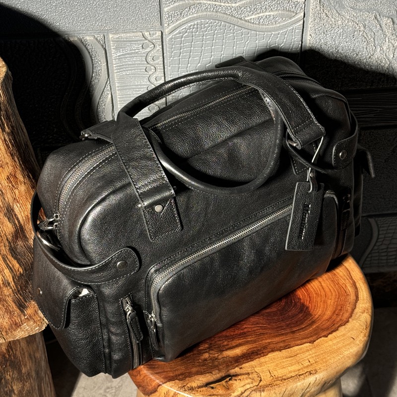 Vintage vegetable tanned leath - Travel Luggage Set recension och pris