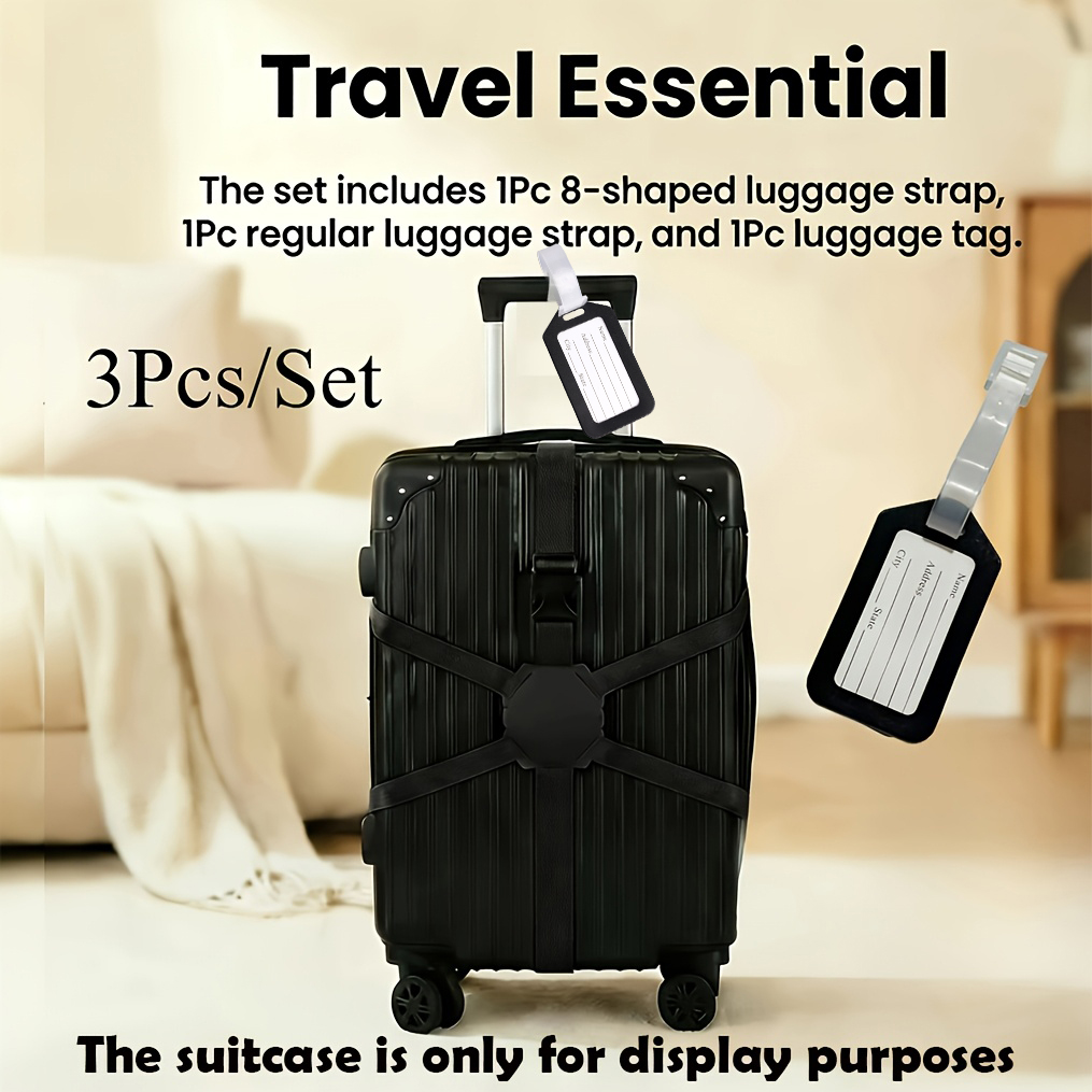3-Piece Set (2 Luggage Straps  - Travel Luggage Set recension och pris