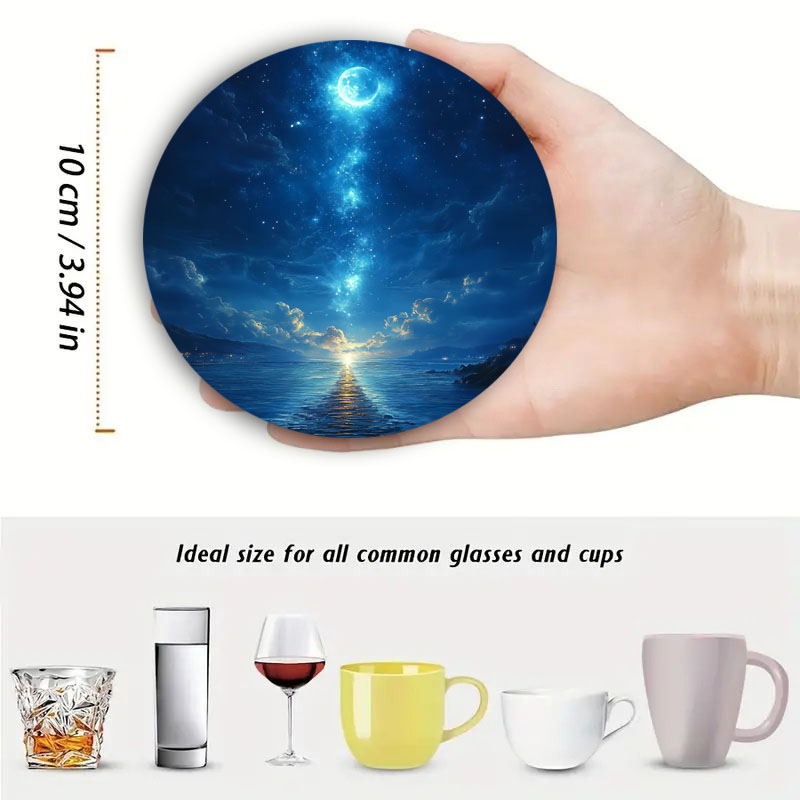 4-Piece Set of Colorful Starry - Marble Coaster Set recension och pris