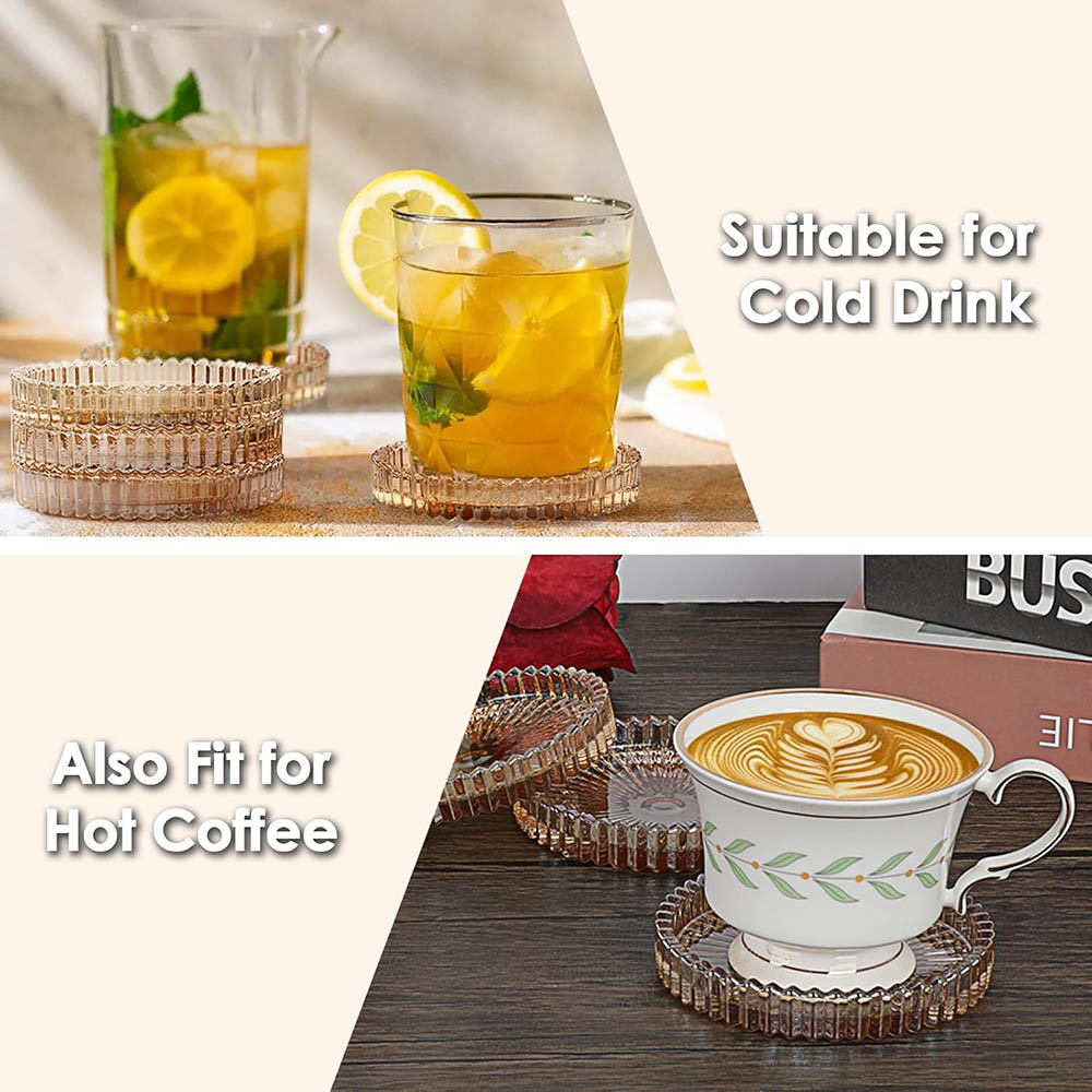 Modern Amber Glass Coasters fo - Marble Coaster Set recension och pris
