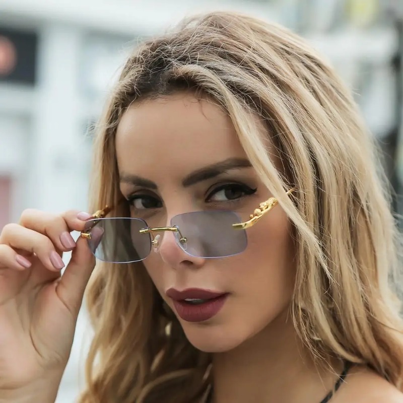 Rimless Square Sunglasses Wome - Designer Sunglasses recension och pris