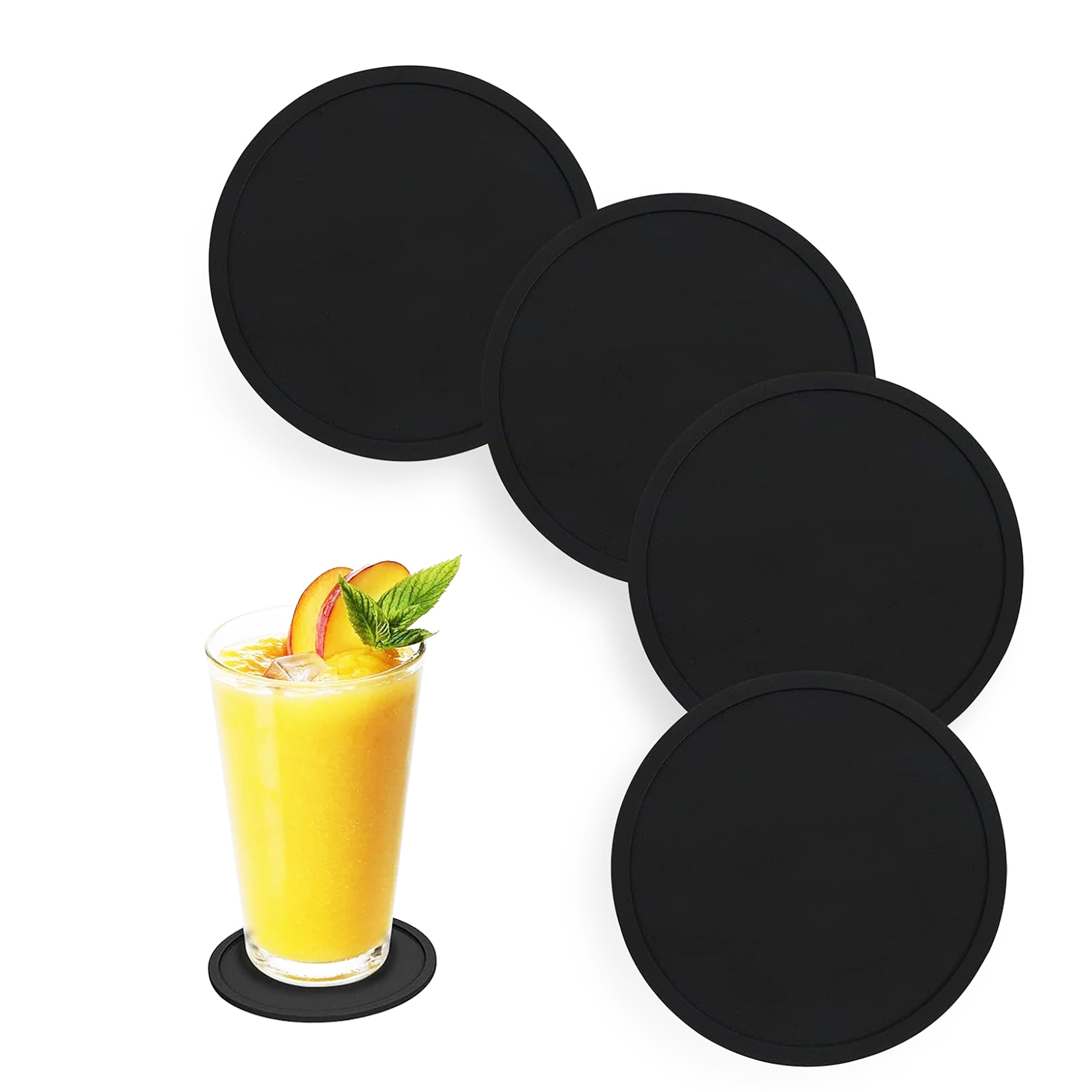 Non Slip Silicone Drink Coaste - Marble Coaster Set recension och pris